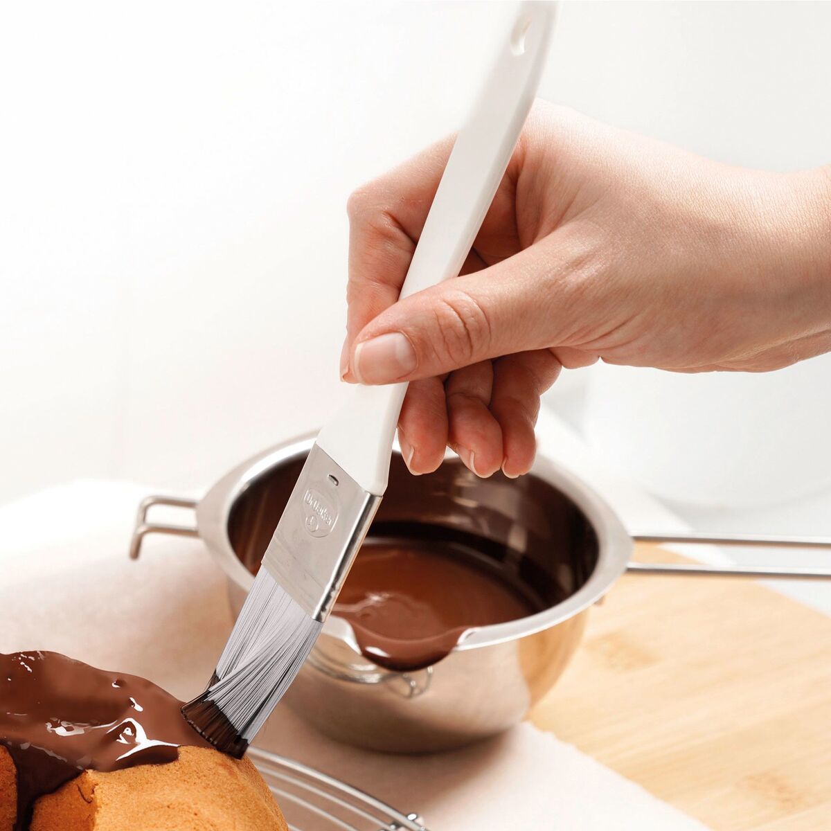 Bakepensel 21,5 cm, hvit