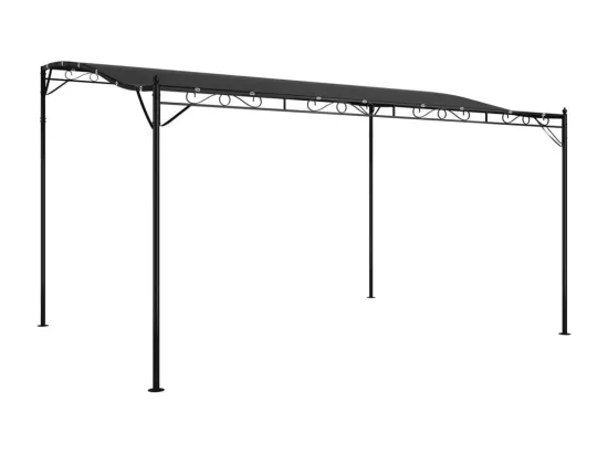 Auvent anthracite 4x3 m 180 g/m² tissu et acier