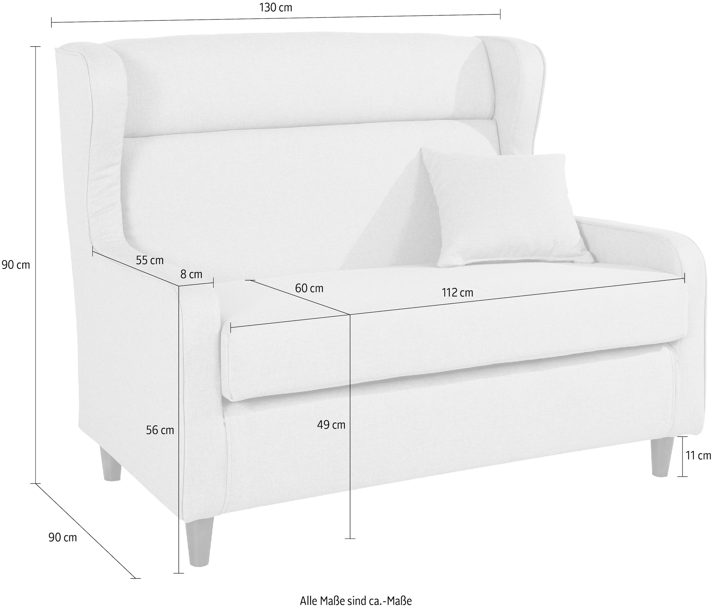 COLLECTION AB Ohrensessel »Mike« Breite 130 cm, 1 Zierkissen inkusive