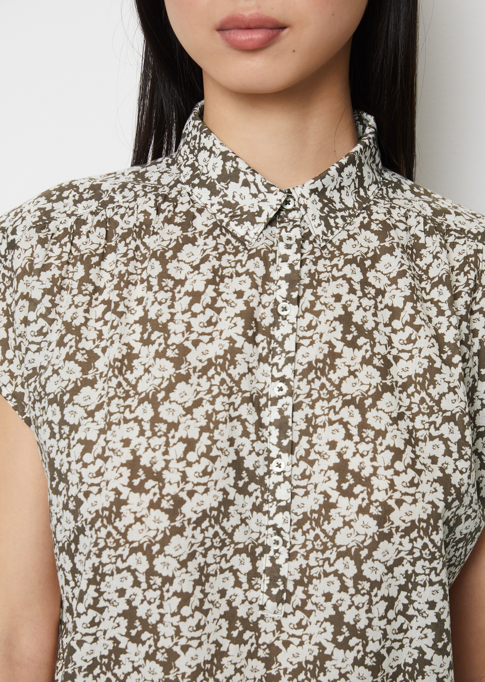 Kurzarm-Bluse regularaus Silky-Touch-Baumwolle