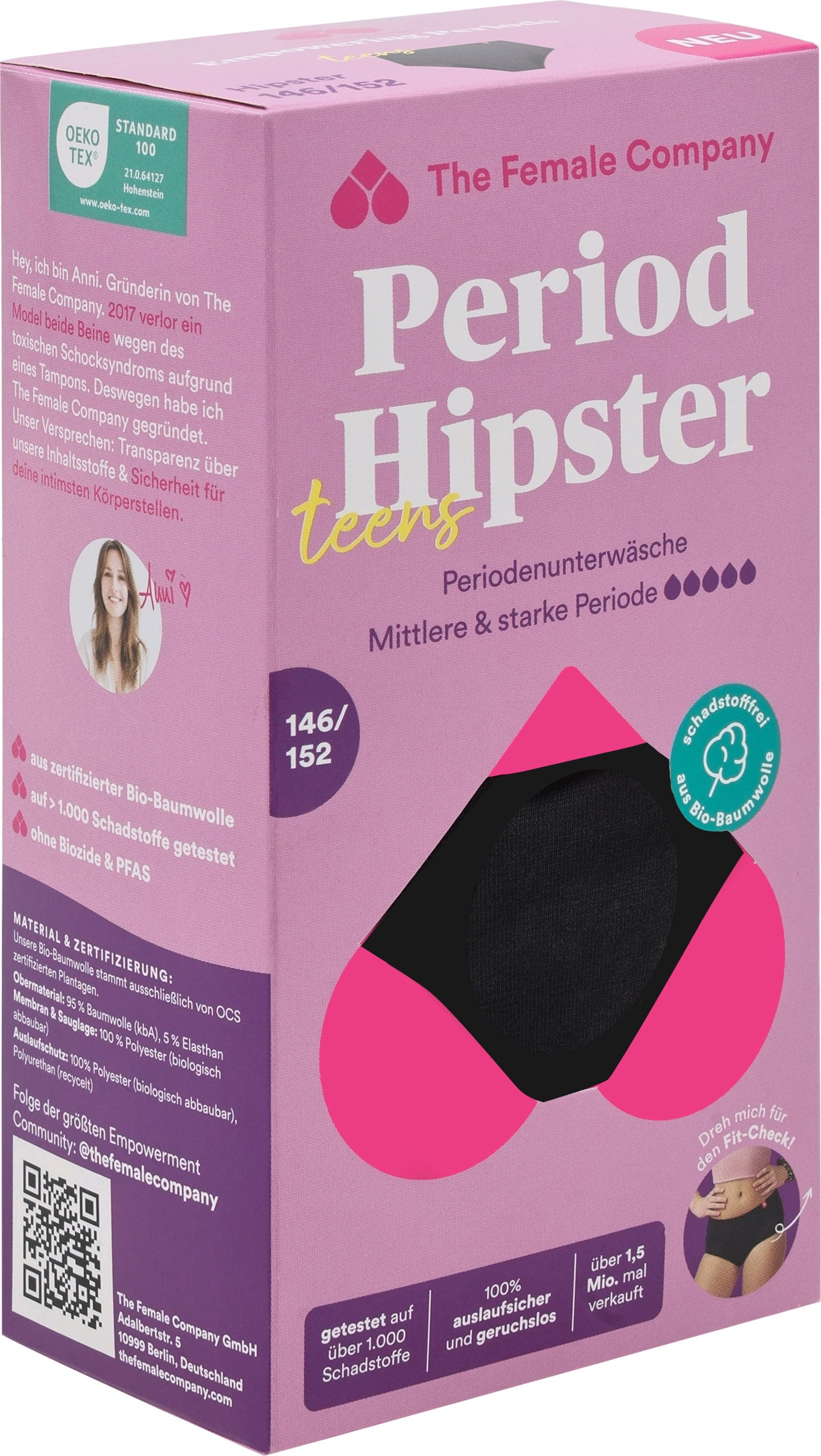 The Female Company  Hipster Cotton Teen, 146 / 152