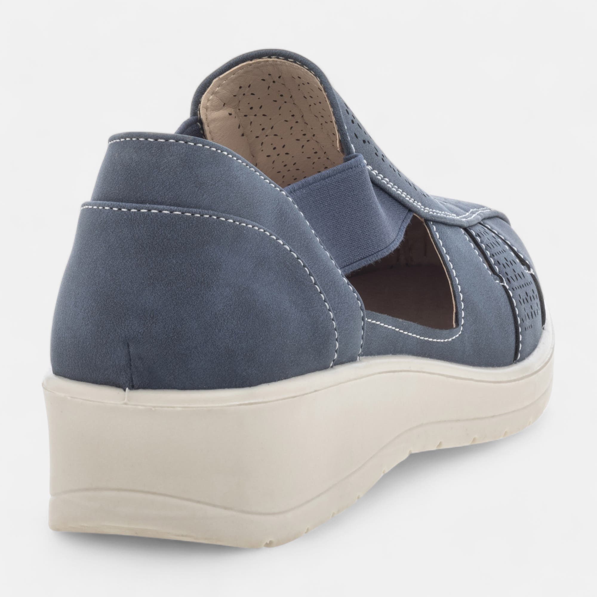Mocassins pieds sensibles Femme bleu marine