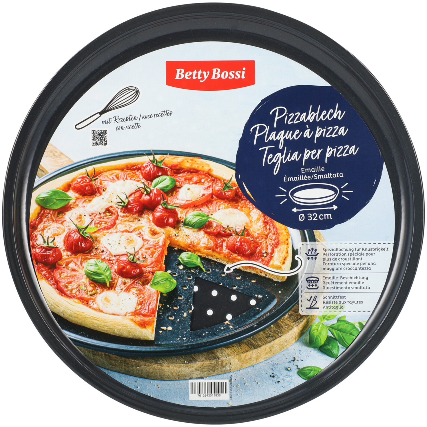 Betty Bossi Pizzablech Emaille-Beschichtung 32cm