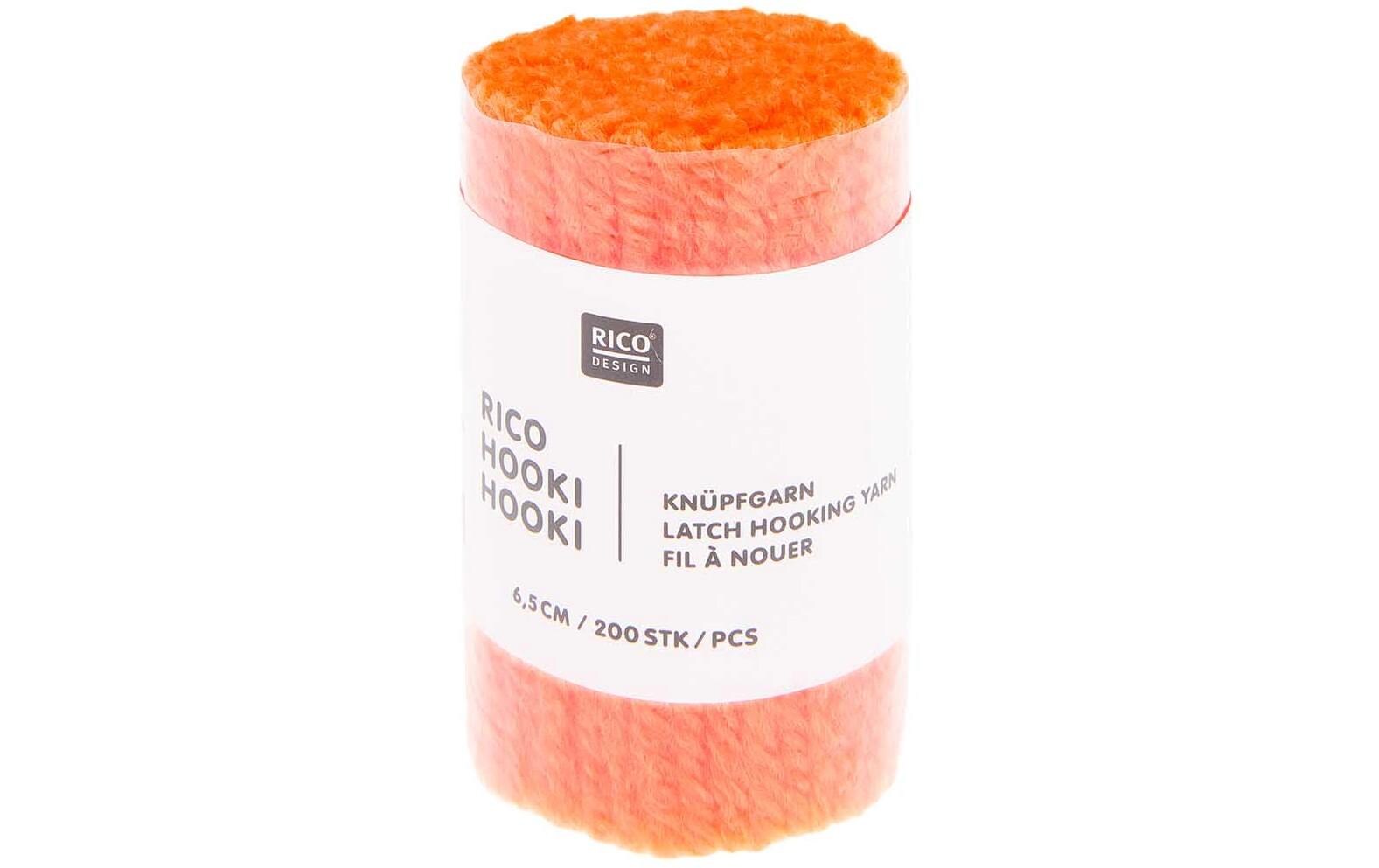 Hooki Knüpfgarn NeonorangeKnüpfwolle, Knüpffaden in verschiedenen Längen und Farben