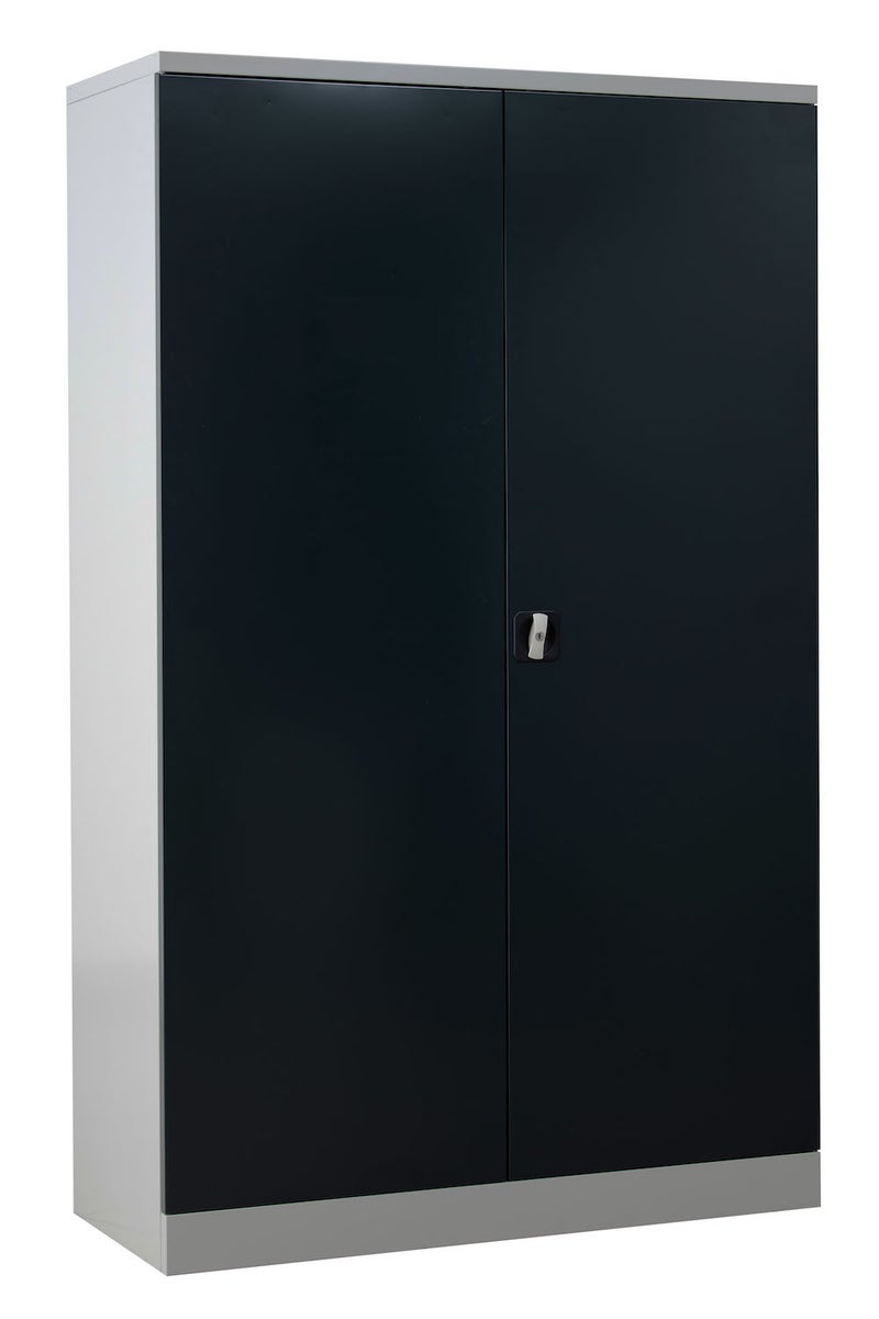 PROREGAL Ferret draaideurkast met 4 legplanken, versterkt, Eurolock greep, HxBxD 195 x 120 x 50 cm, grijs-antraciet gelakt