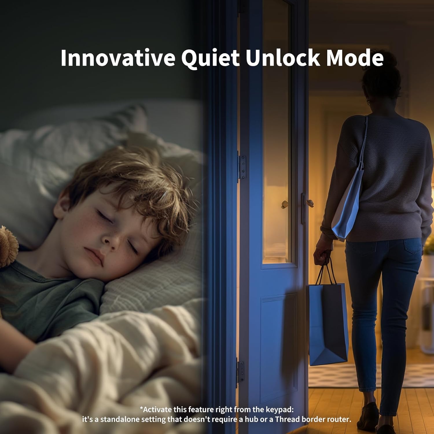 Aqara Smart Lock U200 (mit Fingerabdruck), Matter Over Thread, Smartes Türschlosss mit Apple Home Key und Aufladbarem Akku, Kompatibel mit Apple, Google Home, Alexa und SmartThings, Silber
