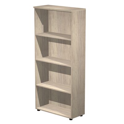 Bibliothèque haute Trend - L80xP35xH180 cm - 3 étagères - imitation chêne canadien