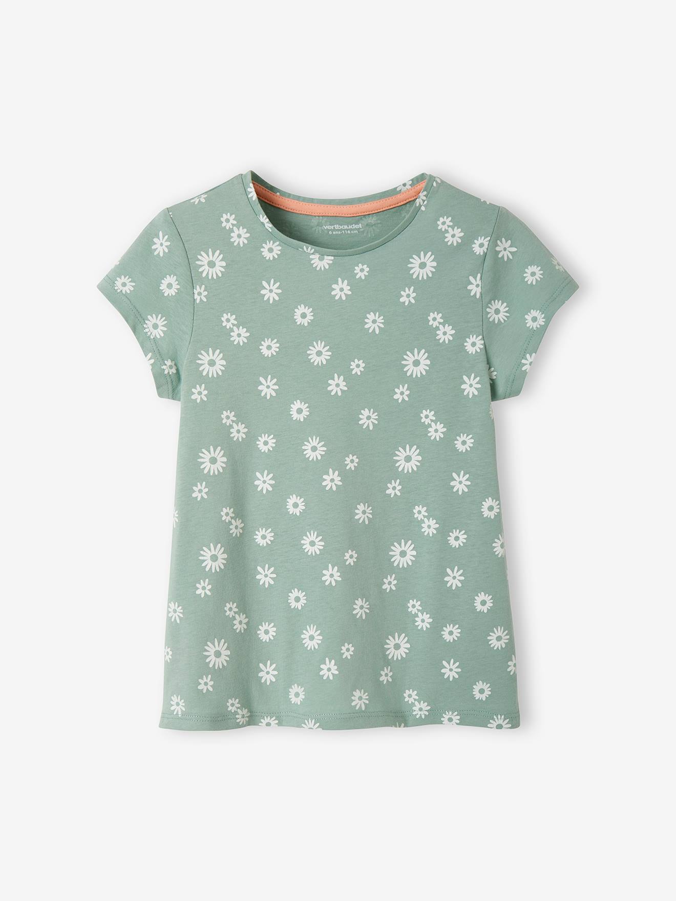 Conjunto de 3 camisetas sortidas com detalhes iridescentes, para meninas, cor damasco.