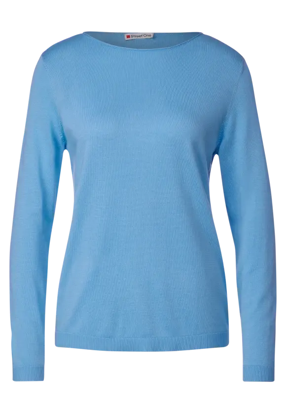 Basic Feinstrickpullover - gentle blue