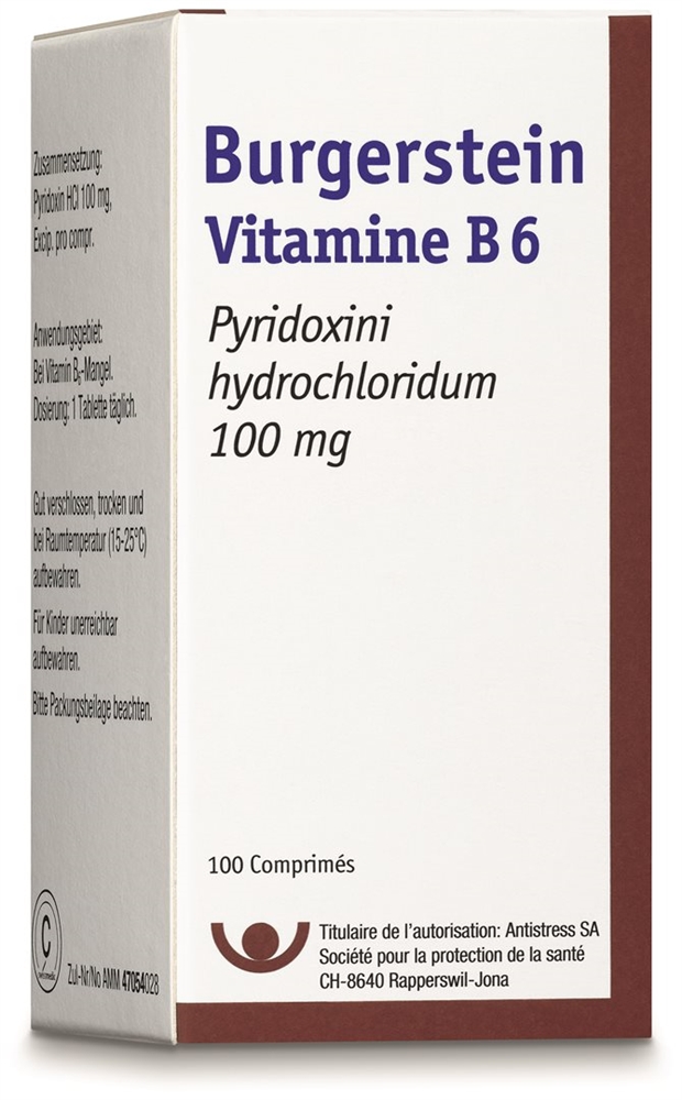 BURGERSTEIN Vitamin B6 100 mg<br>100 Stück, Dose, Filmtablette