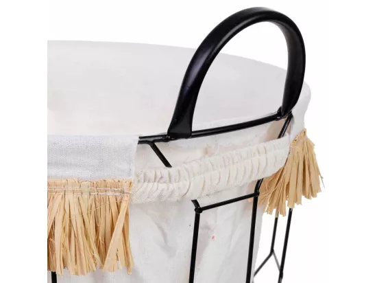 Panier de rangement en métal et tissu D36x36/43