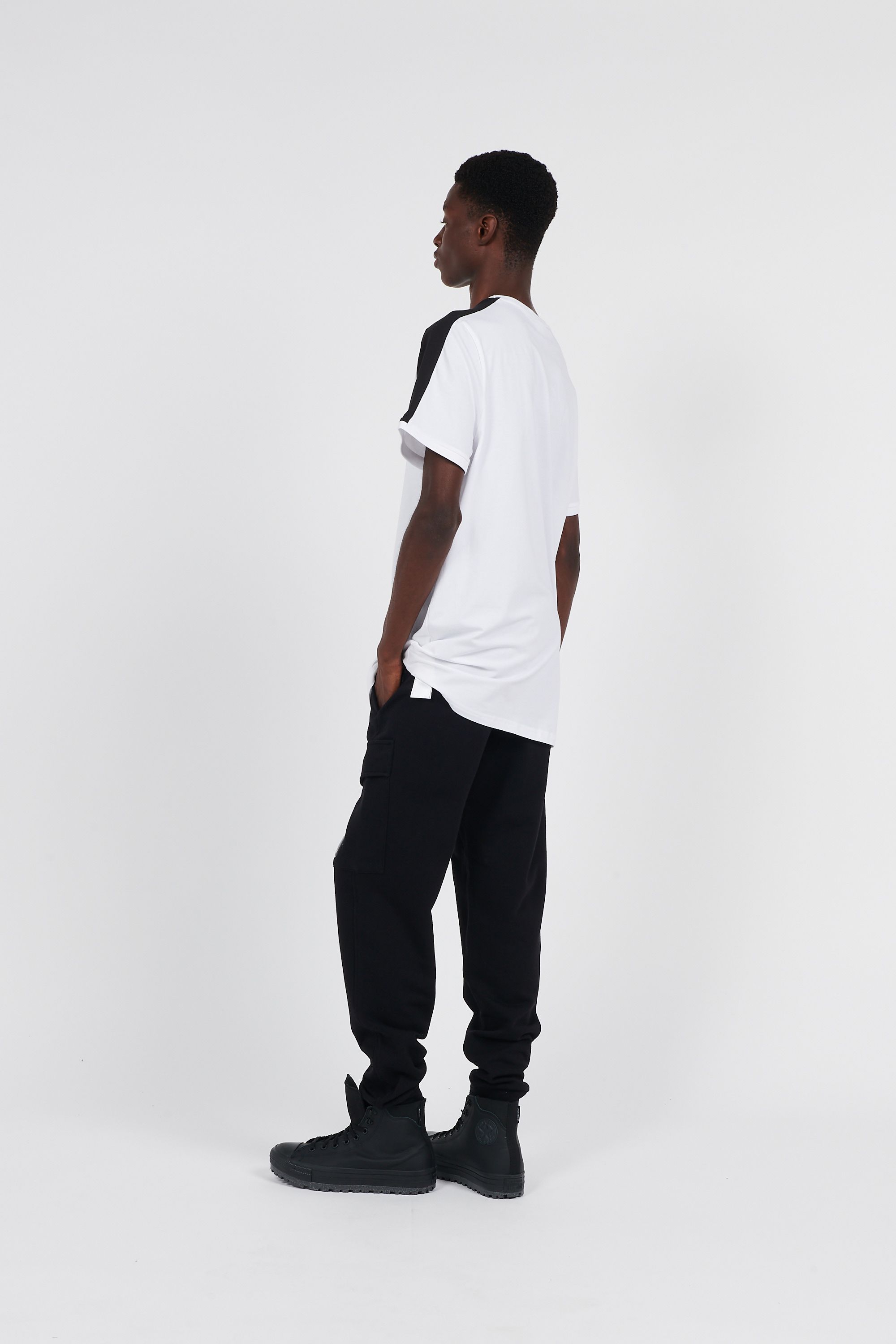 C.P. COMPANY Jogging DIAGONAL RAISED FLEECE CARGO TRACK PANTS Noir