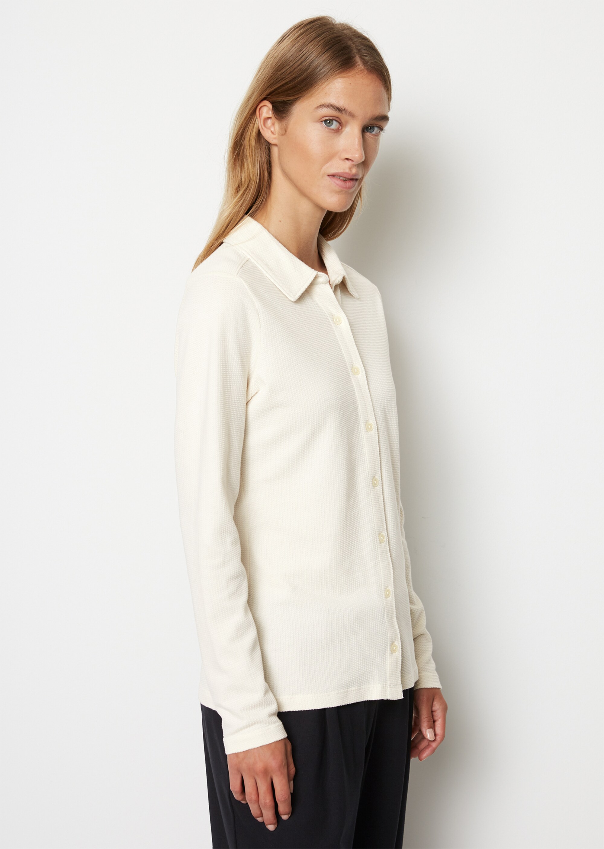 Struktur-Jerseybluse regularaus Organic Cotton