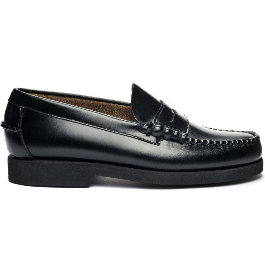 DAN POLARIS KIDS Black-Mocassin pour enfant en cuir