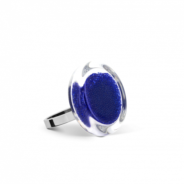 Bague en verre soufflé - Cachou Nano Billes