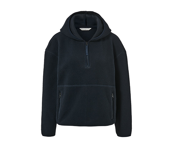 Teddy-Kapuzenpullover, dunkelblau
