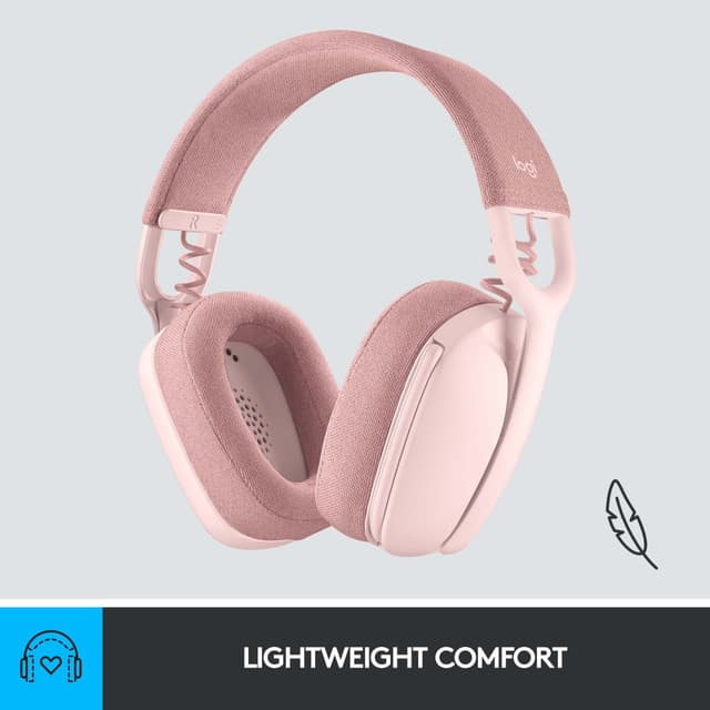 Logitech Zone Vibe 100 trådløst headset (rose)