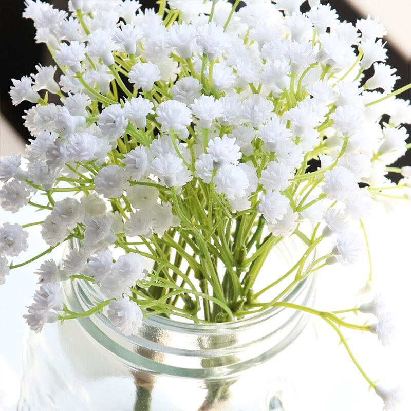 (21cm)  Deko Kunstblumen Gypsophilia Blumenstrauss - Weiss