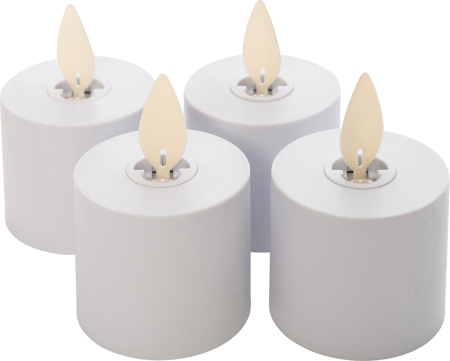 Anna's Collection LED waxinelicht uitbreidingsset wit D 3,8 H 3,5 cm 4 stuks