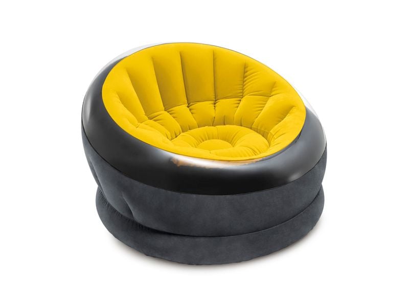 Intex Aufblasbarer Sessel Empire 112 x 109 cm, Gelb, Schwar Bequemer Luftsessel