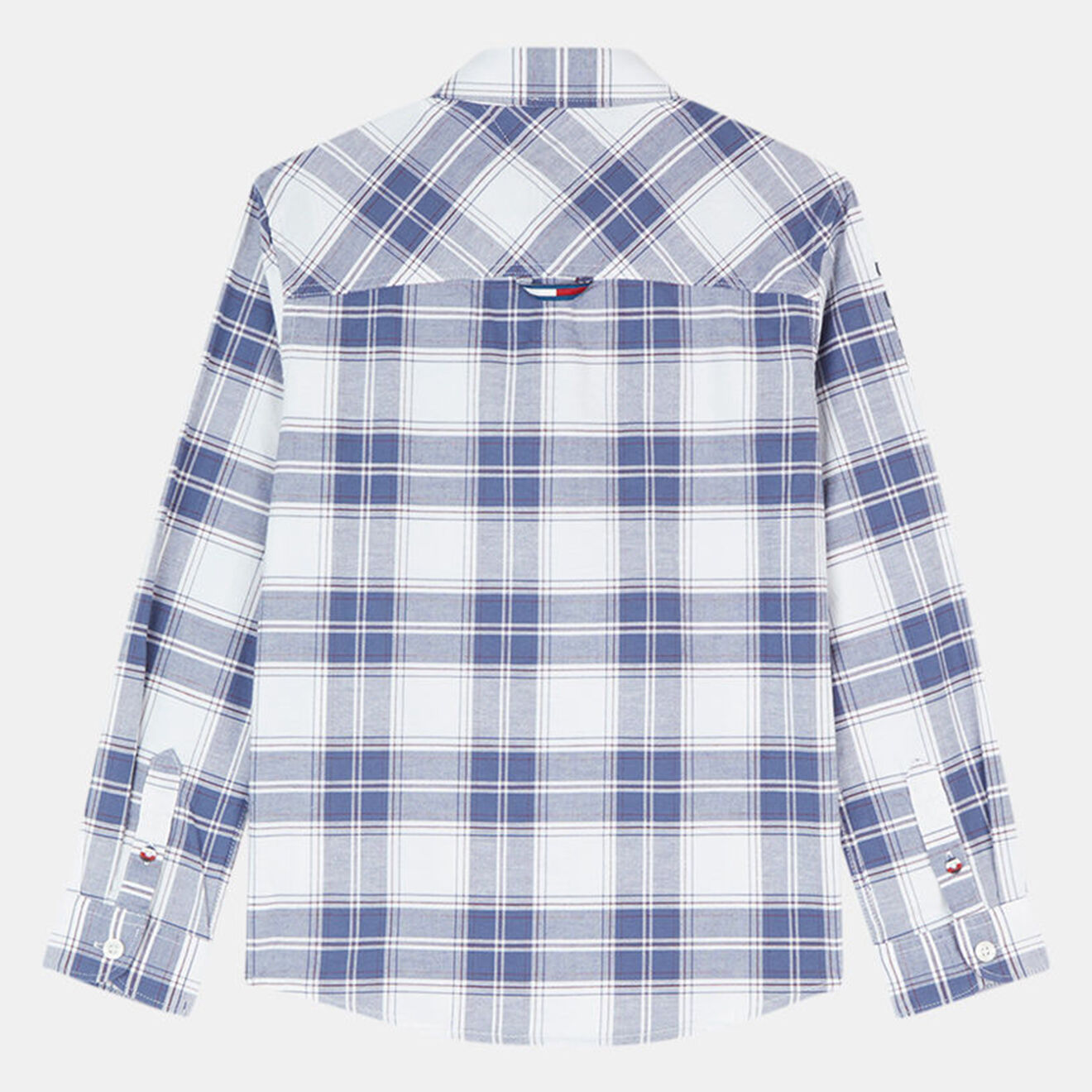 Tommy Hilfiger Chemise en Coton bio Oxford extensible à carreaux écossais bleu/blanc
