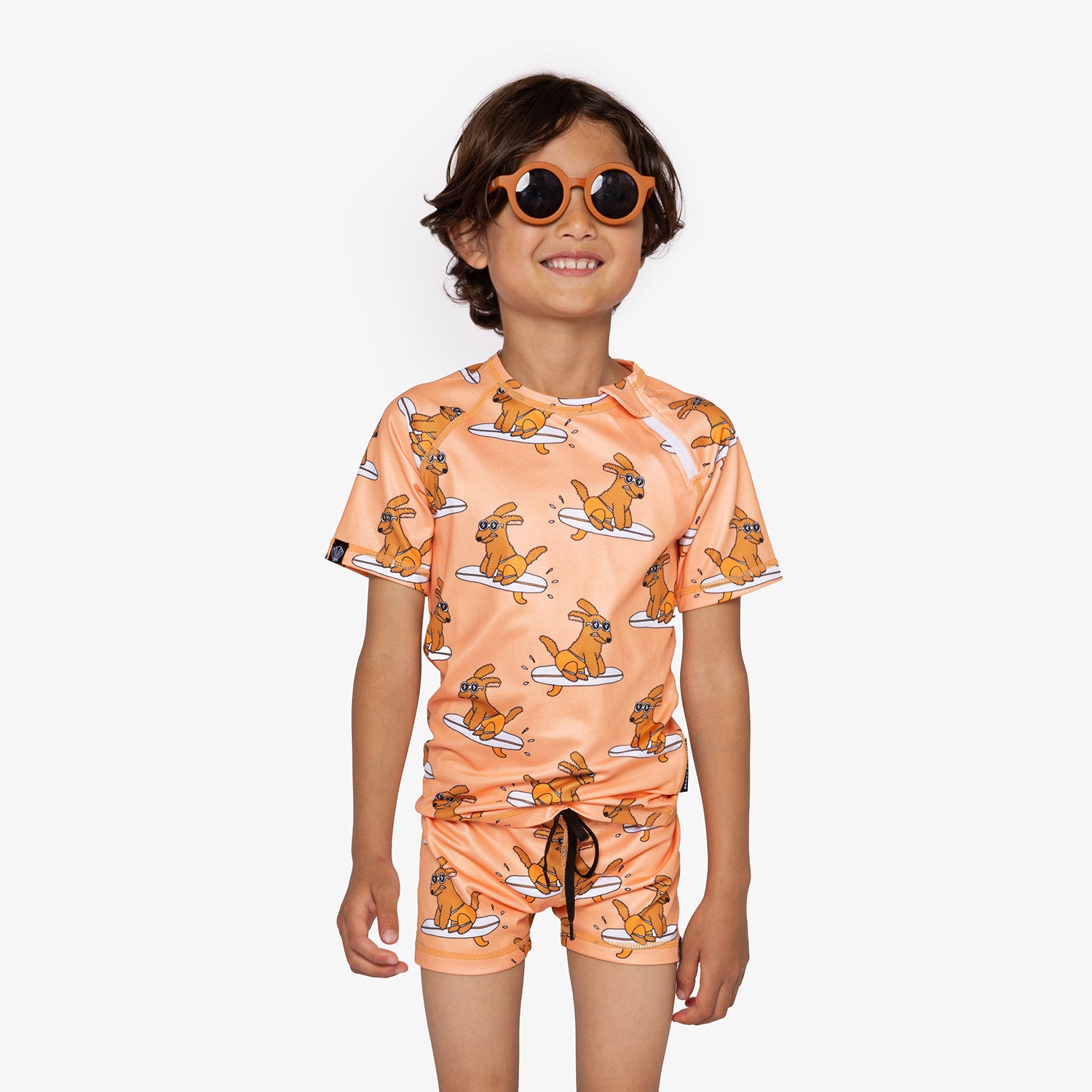 Badeshirt UPF 50  Surfer Dog Orange