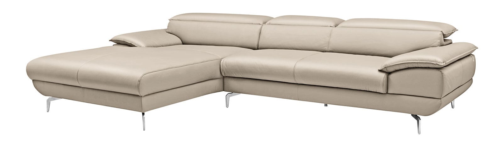 MONDO Ecksofa HOYA L 193 x 314 cm Leder eisgrau