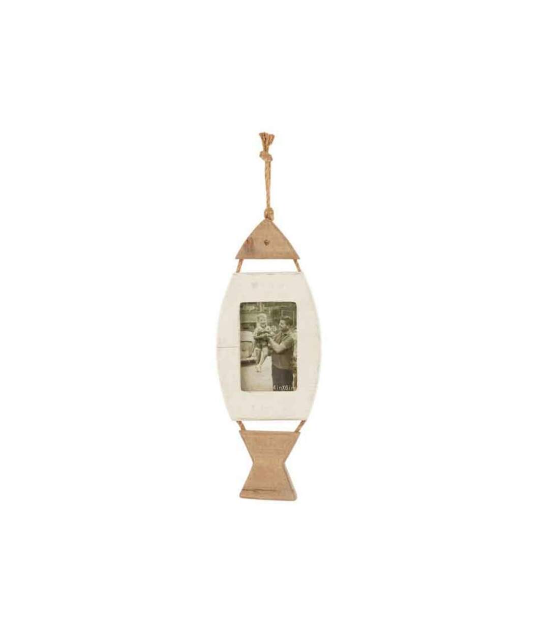 Paris Prix - Cadre Photo Suspendu poisson 45cm Blanc & Beige