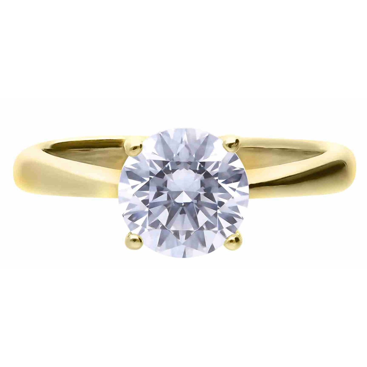 Bague zirconium plaqué or 24 carats en argent 925