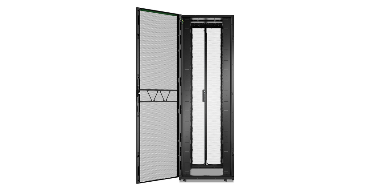 APCNetShelter SX AR3388B2, Gen 2, 52U server rack  (Zwart/groen, 2436H x 800B x 1200D mm, met zijkanten)