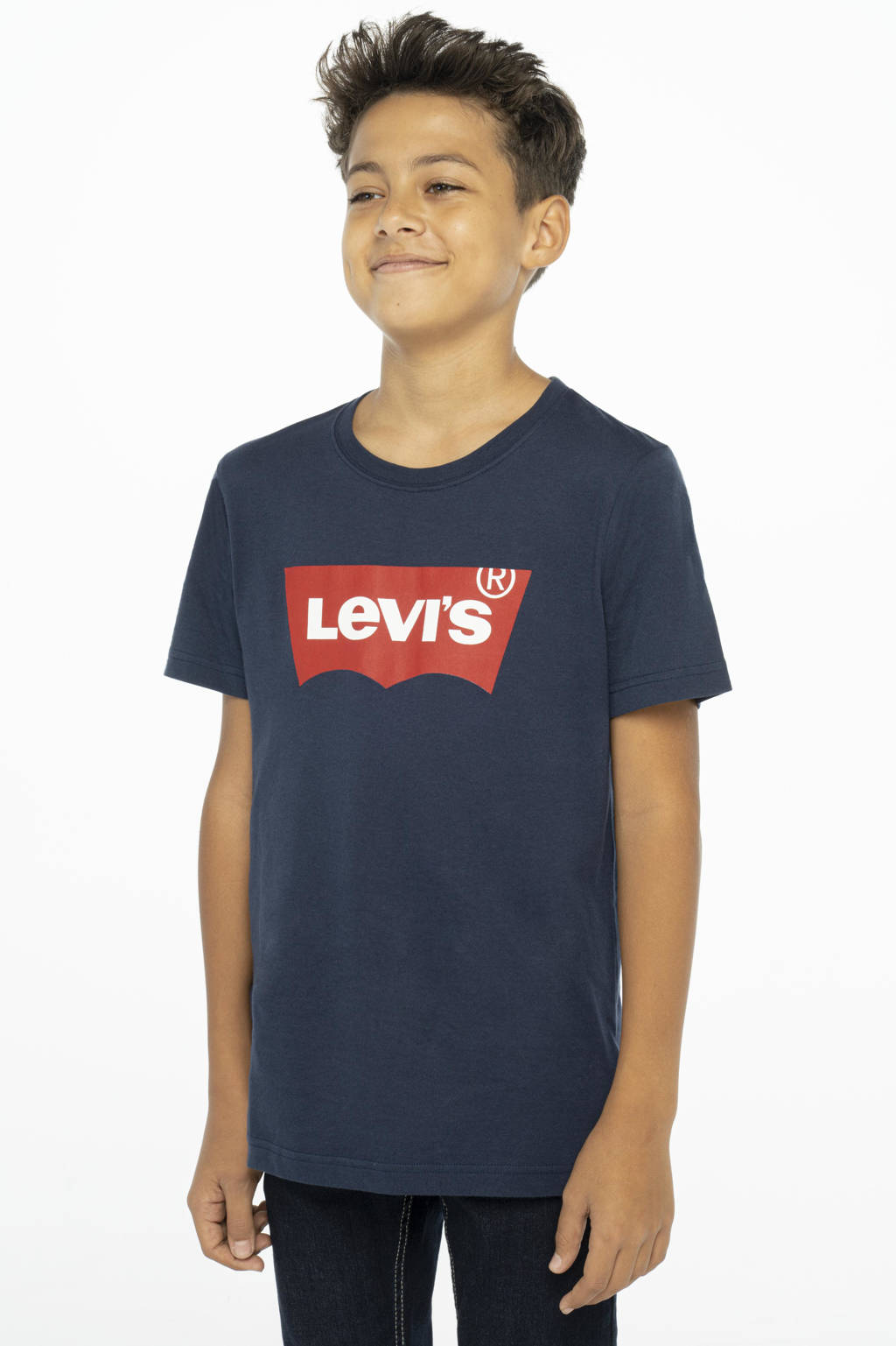 Levi's T-shirt Batwing met logo donkerblauw