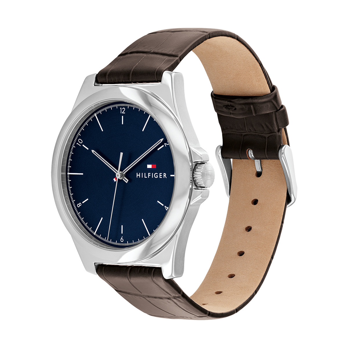 Montre TOMMY HILFIGER Norris homme acier bracelet cuir marron