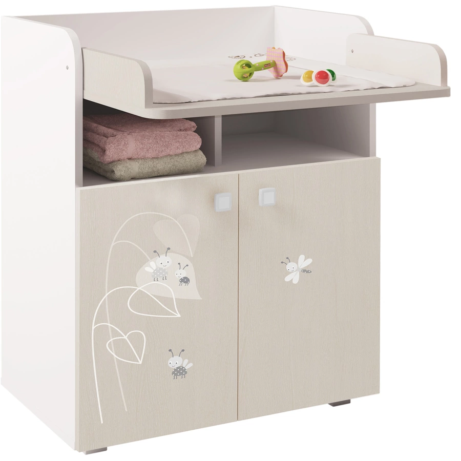 Polini Kids Wickelkommode French Amis 1270 weiß-natur