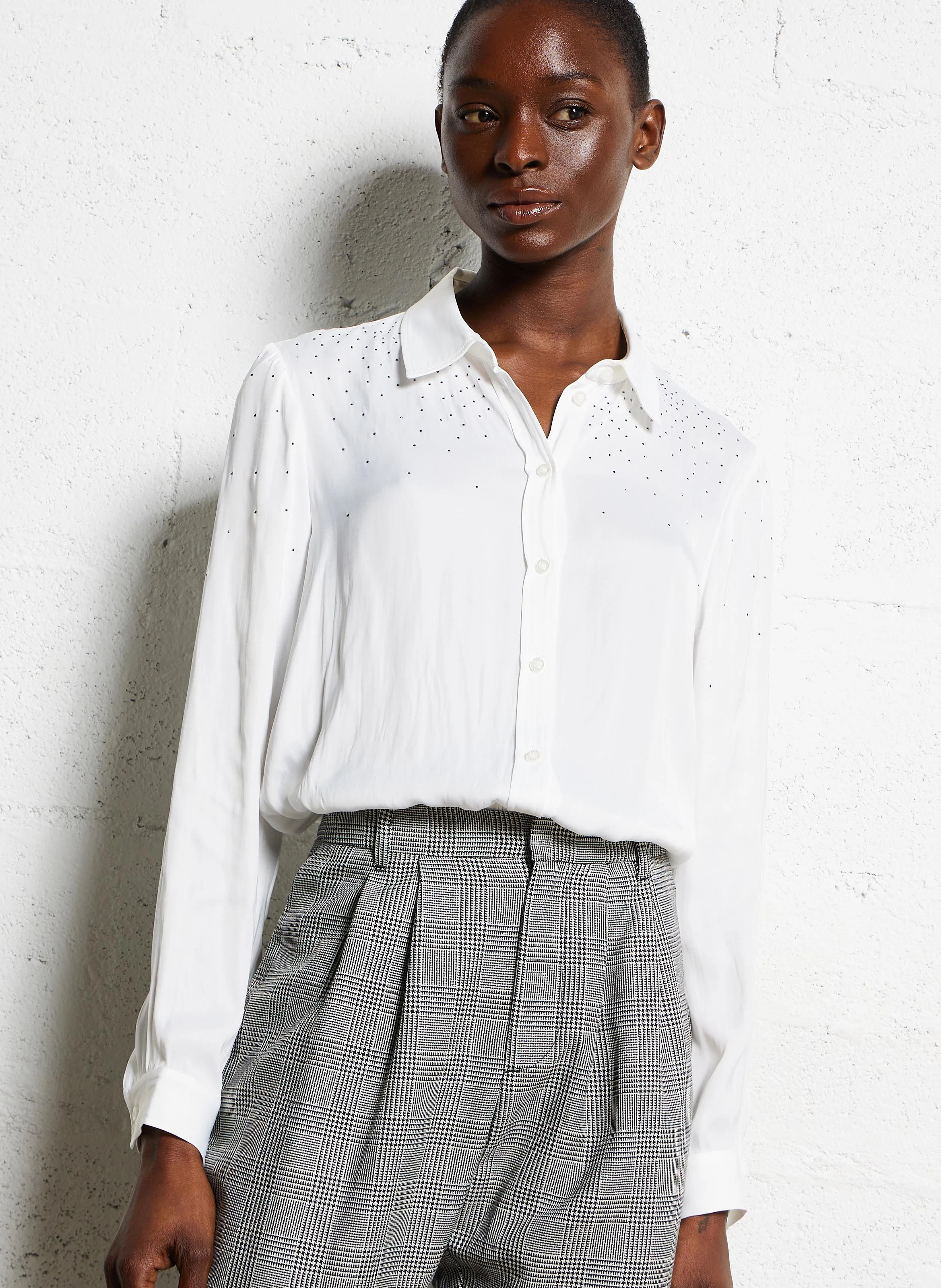 Chemise droite col classique| Blanc