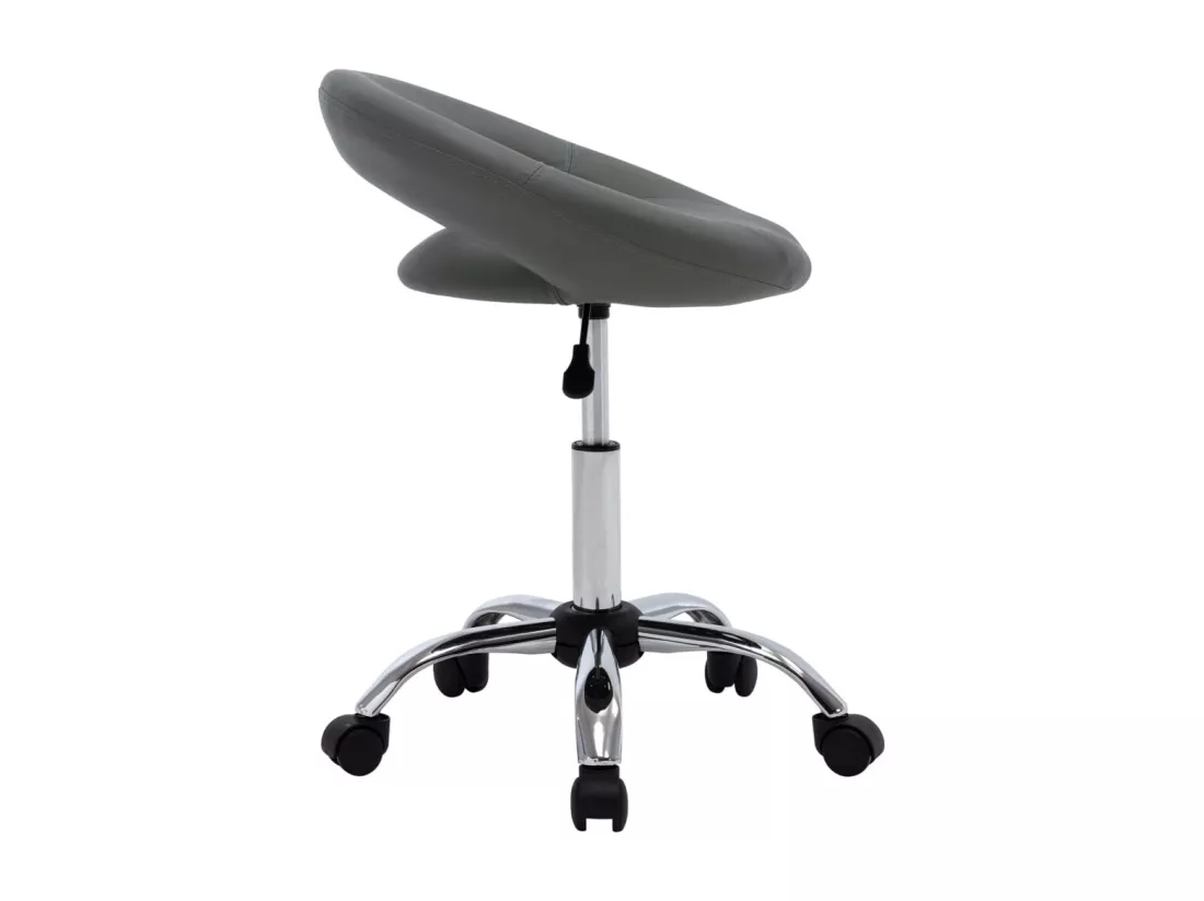 Chaise de travail roulante Gris Similicuir