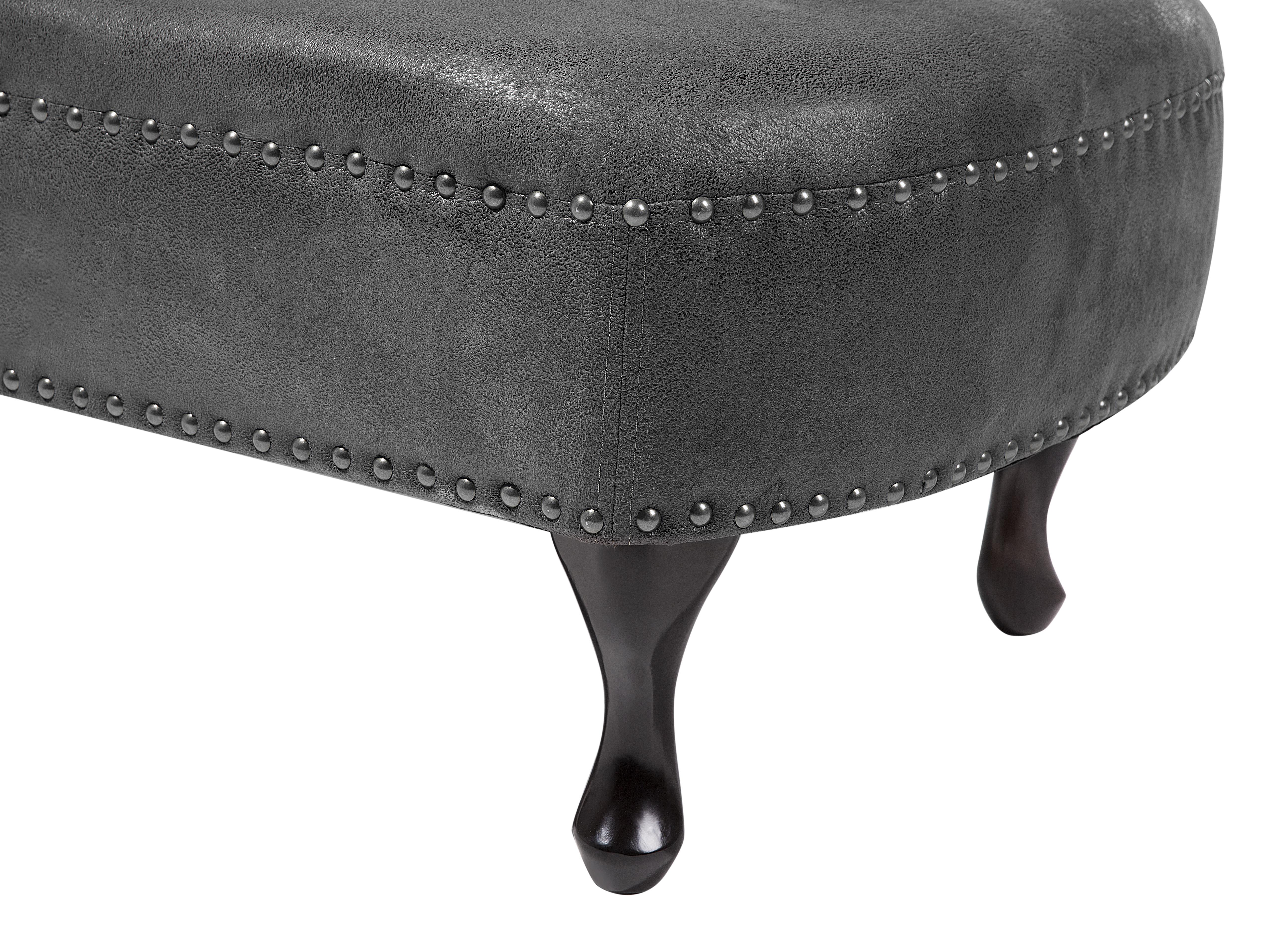 Linkszijdige chaise longue NIMES Kunstsuède Donkergrijs