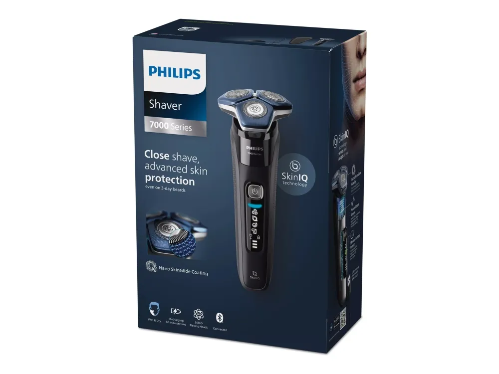 Philips 7000 Series S7886 - Shaver - trådløs - blæksort - med Phillips OneBlade