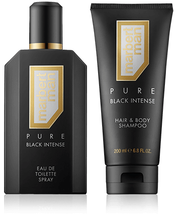 Marbert Man Pure Black Intense Set mit Hair and Body Shampoo 125ml-200ml