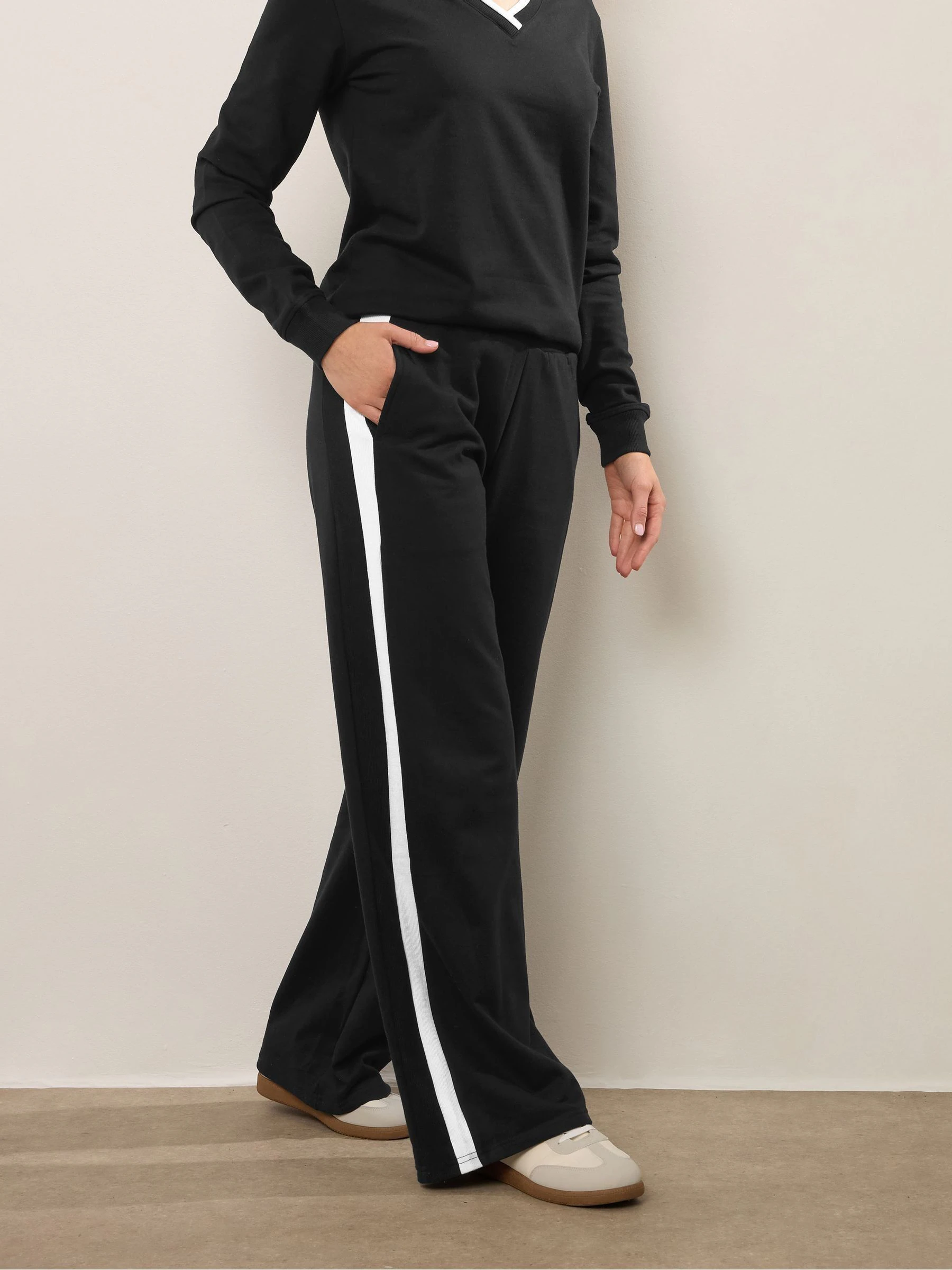 Long Tall Sally Ribbed Wide Leg Joggers