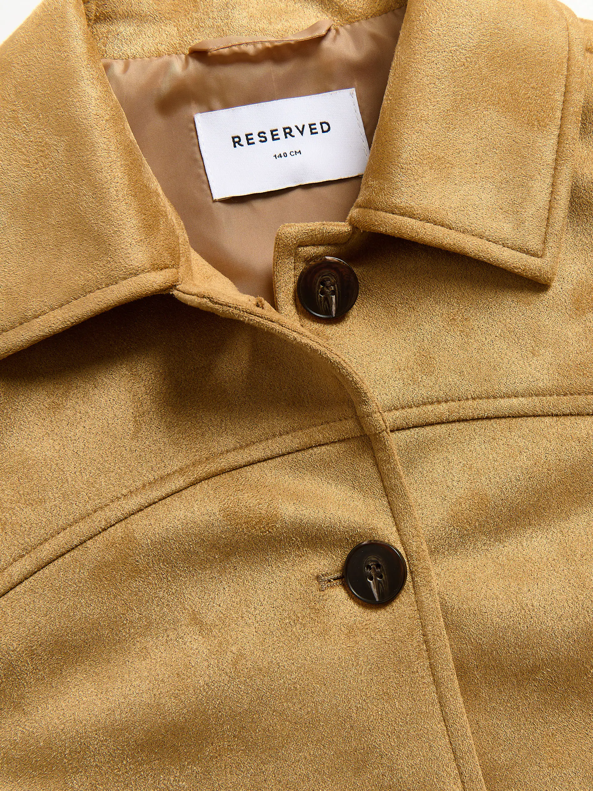 Kurze Jacke In Velourslederoptik