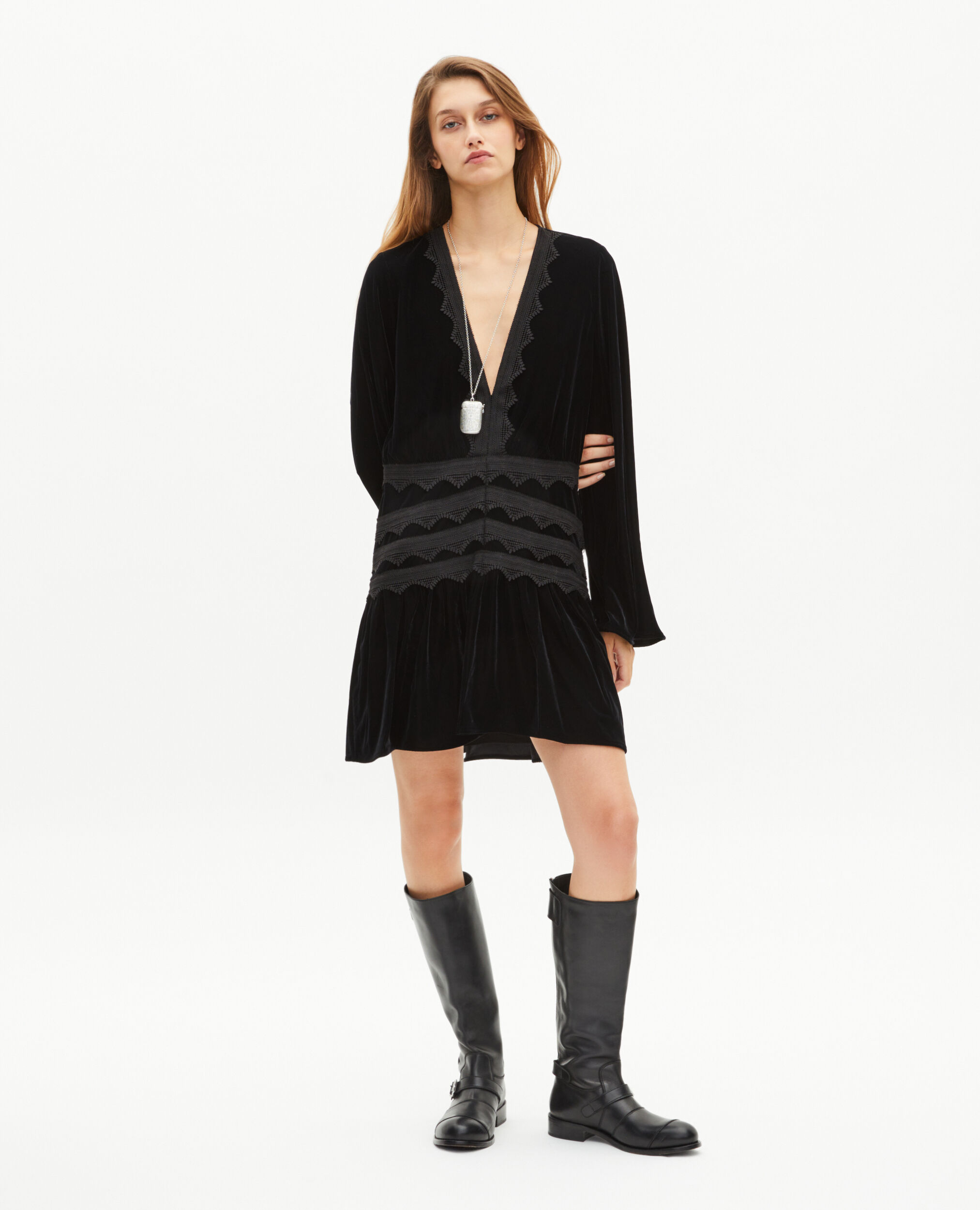 Robe courte en velours noire