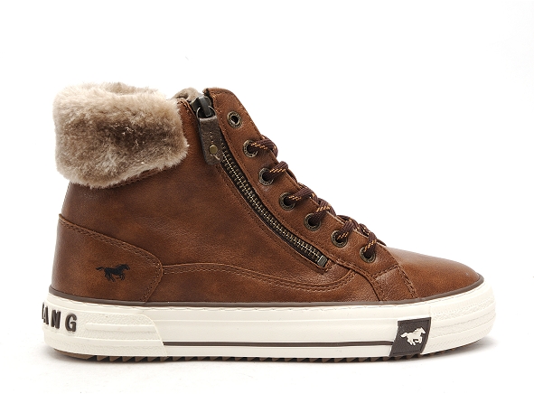 Mustang boots bottine plates femme 1410504 marron