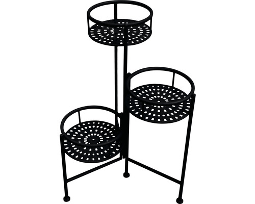 Lafiora plantentafel, 58 cm hoog, metaal, zwart, set van 3