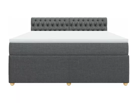 Sommier à lattes de lit avec matelas Gris foncé 180x200cm Tissu