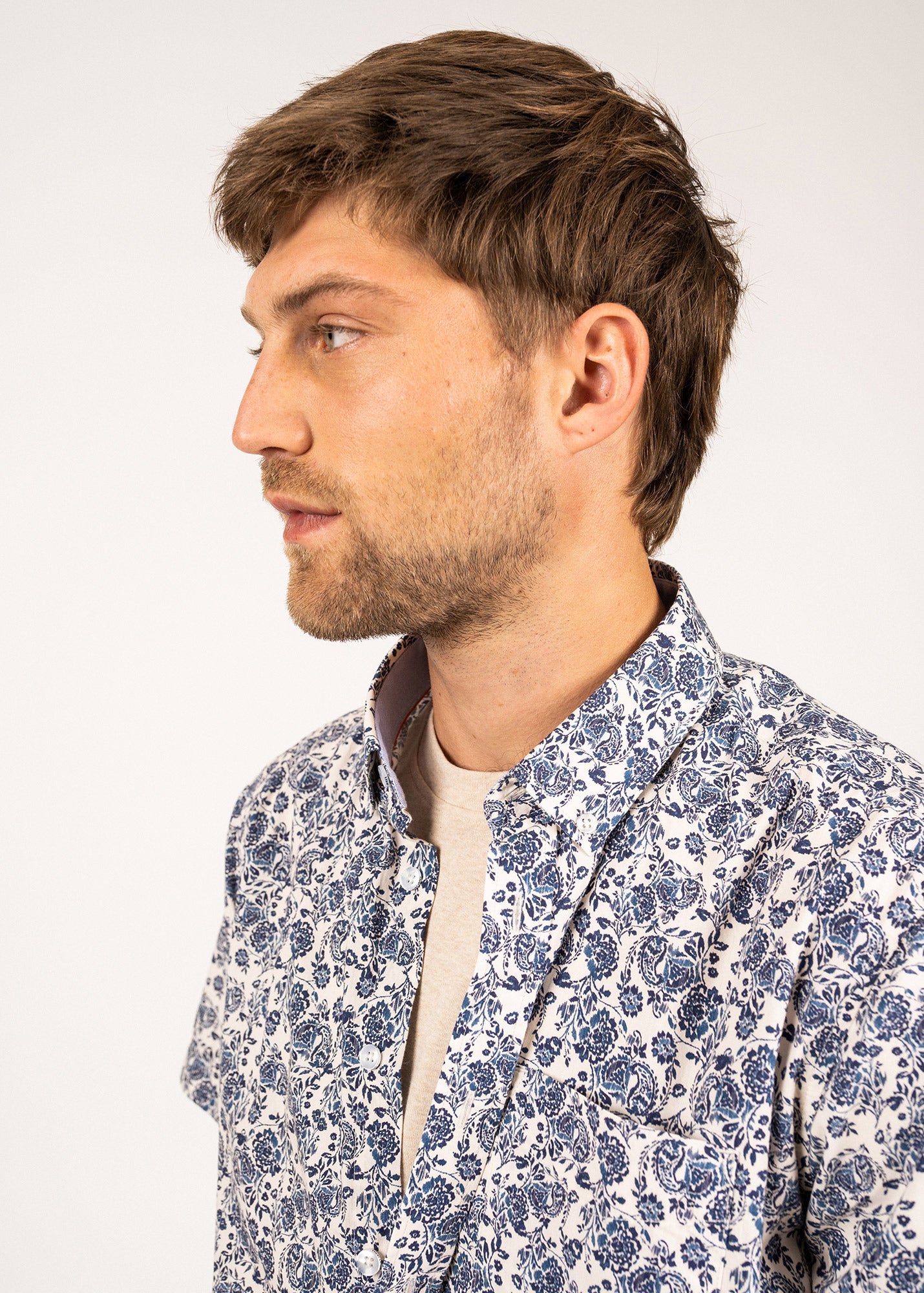 Chemise à manches courtes imprimée Davin