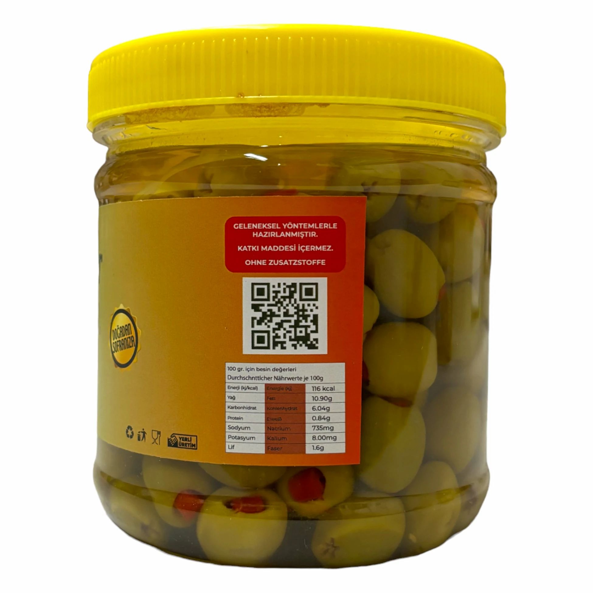 Öz Natur | Gefüllte Grüne Oliven mit roter Paprika