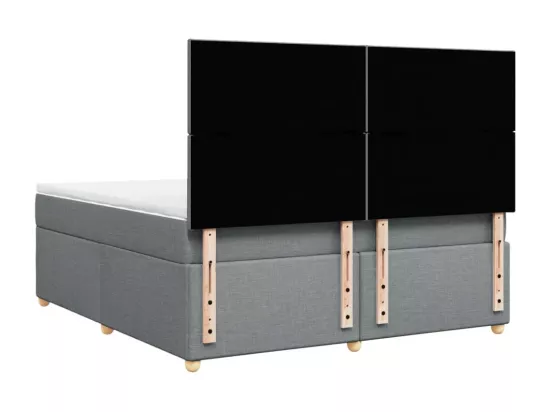 Sommier à lattes de lit avec matelas Gris clair 180x200cm Tissu