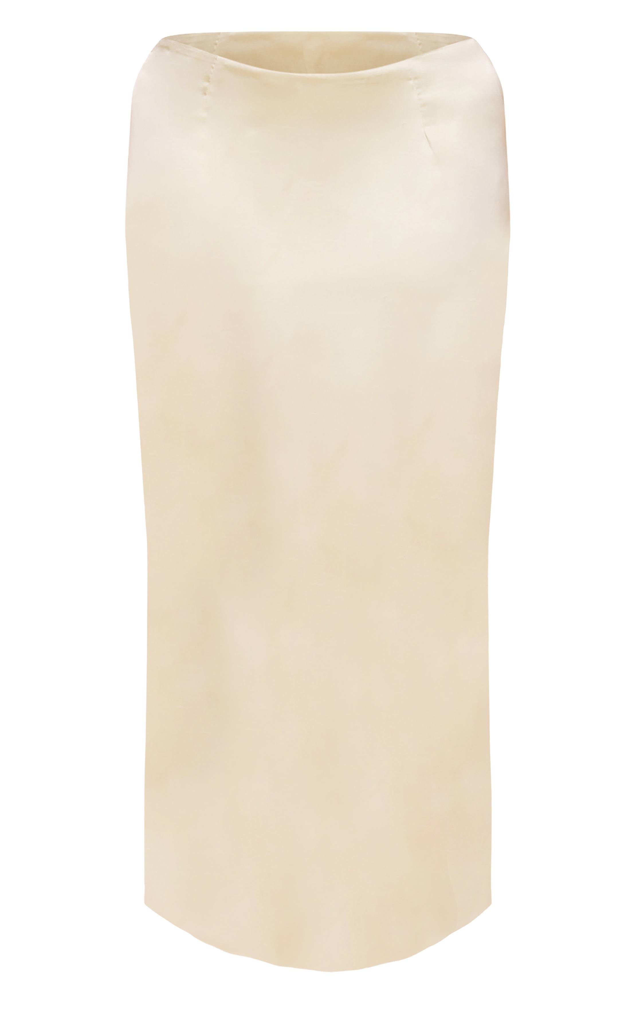 Mint Green Jupe Longue Taille Mi-haute En Satin Grande Taille Coordonnée