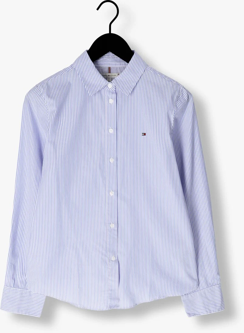 TOMMY HILFIGER lichtblauwe tommy hilfiger blouse essential stp regular shirt