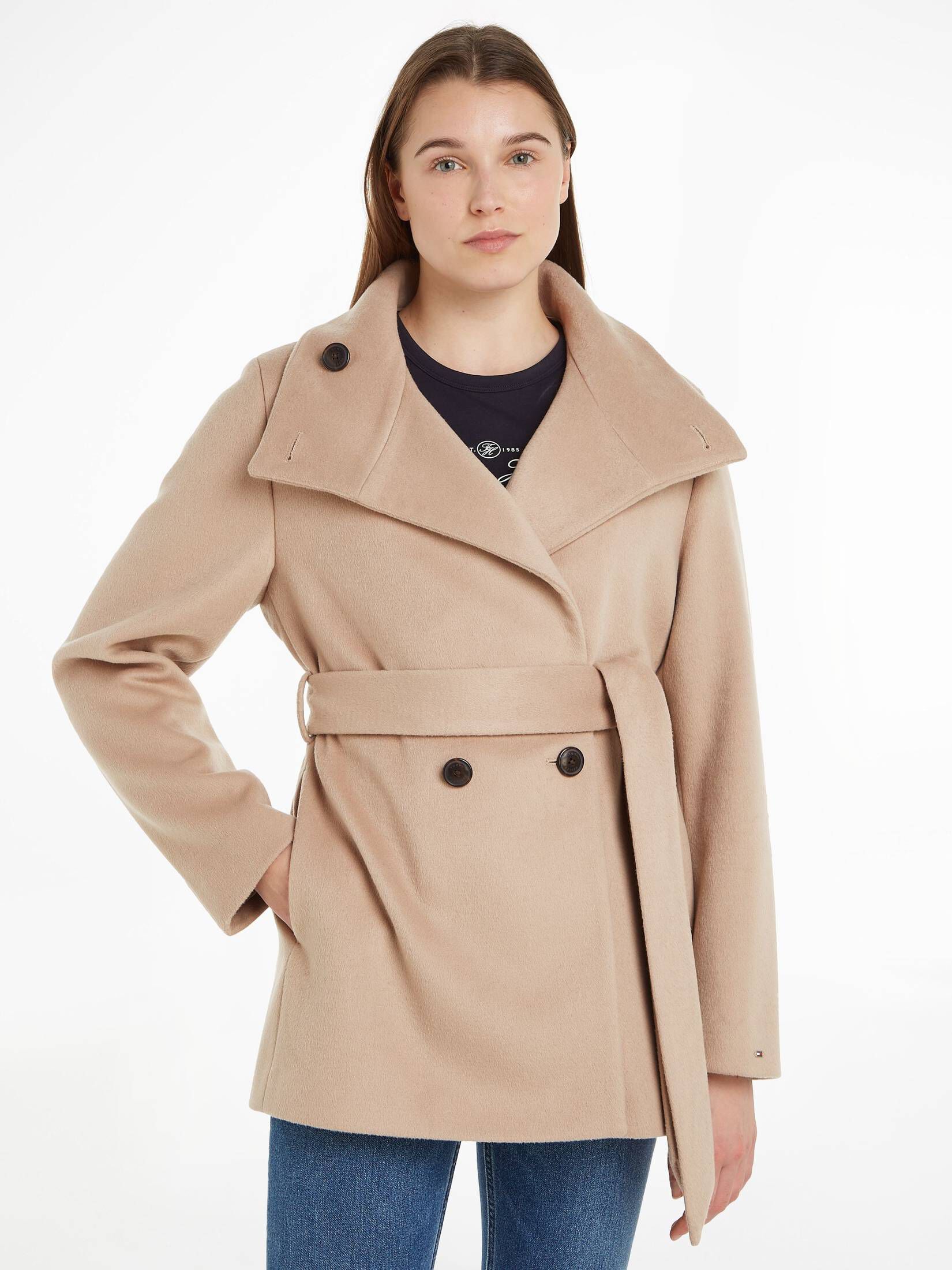Tommy Hilfiger| Damen Jacke WOOL BLEND mit Wolle